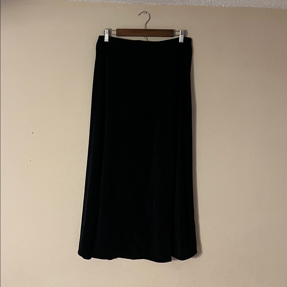 Vtg Nancy Bolen Black Midi Skirt